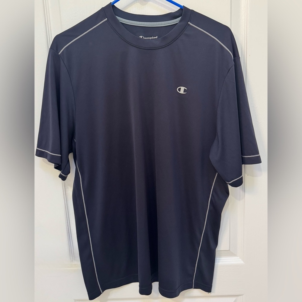 Champion Double Dry Men's Bur Athletic Shirt, Short Sleeve, Size Large